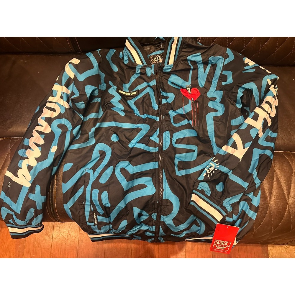 Keith Haring Members Only Windbreaker Jacket Mens XL Multicolor Art Tokyo Pop